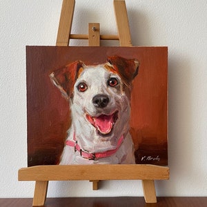 Portrait de chien personnalisé, portrait d'animal de compagnie, peinture animalière, oeuvre d'art à l'huile originale, mémorial de chien