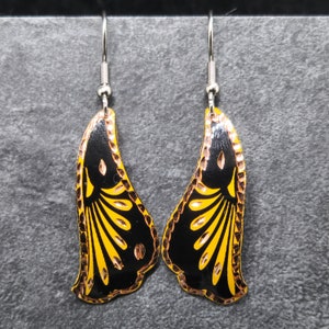 Hammered Earrings Talismanic Earring Black Colorful wing Earring,Copper Angel wing Jewelry indian Copper Stud Earrings