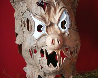 Pig Horror Mask Pigster Cartoon Vintage Animal Handmade Scary Creepy 1930 Leatherface Texas Chainsaw Costume Masquerade Myers Jason Art