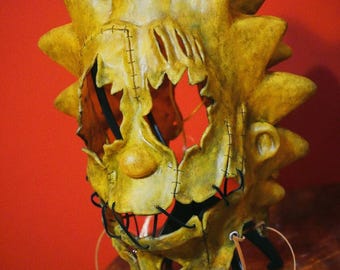 Lisa Simpson Horror Mask Dead Nerd | Scary Cartoon Art Gore Skin Texas Chainsaw Massacre Halloween Psycho Leatherface Jason Michael Myers