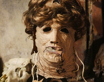 Leatherface Mask Texas Chainsaw Massacre Old Lady Horror Jason Freddy Art Killing Pretty Handmade