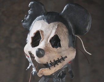 Mickey Horror Mask Dead Mouse | Scary Art Leatherface Chainsaw Massacre Halloween Costume Creepy Michael Myers Jason Vintage Freddy Ed Gein