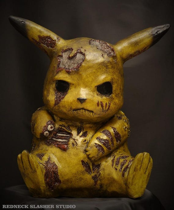 Pikachu Zombie Life Size Sculpture Horror Art | Pokemon Halloween
