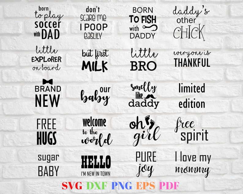 20 Baby bundle svg Baby newborn svg Baby girl svg Baby boy svg Baby quotes svg Svg cut files Baby shirt svg Cricut/&Silhouette files