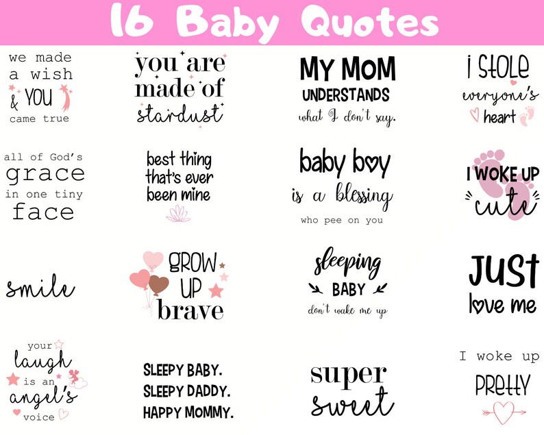 Download 16 Baby Quotes Svg Baby Girl Svg Svg Files For Cricut Or Etsy