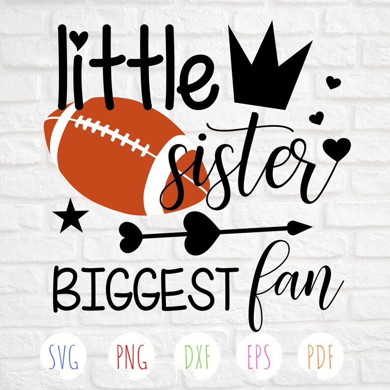 Download Little sister biggest fan svg Football sister svg Cheer ...