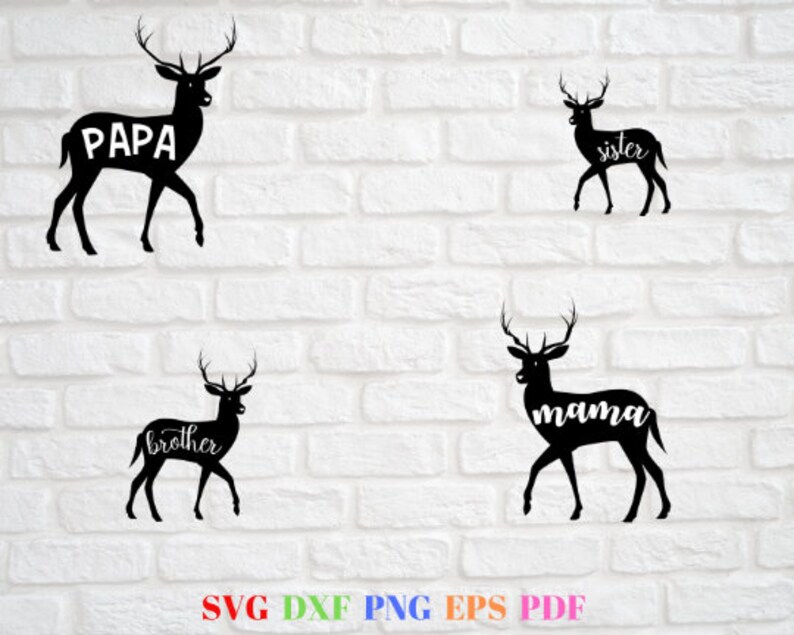 Download 4 Deer family designs Svg Png Dxf Eps Pdf Cutting files | Etsy