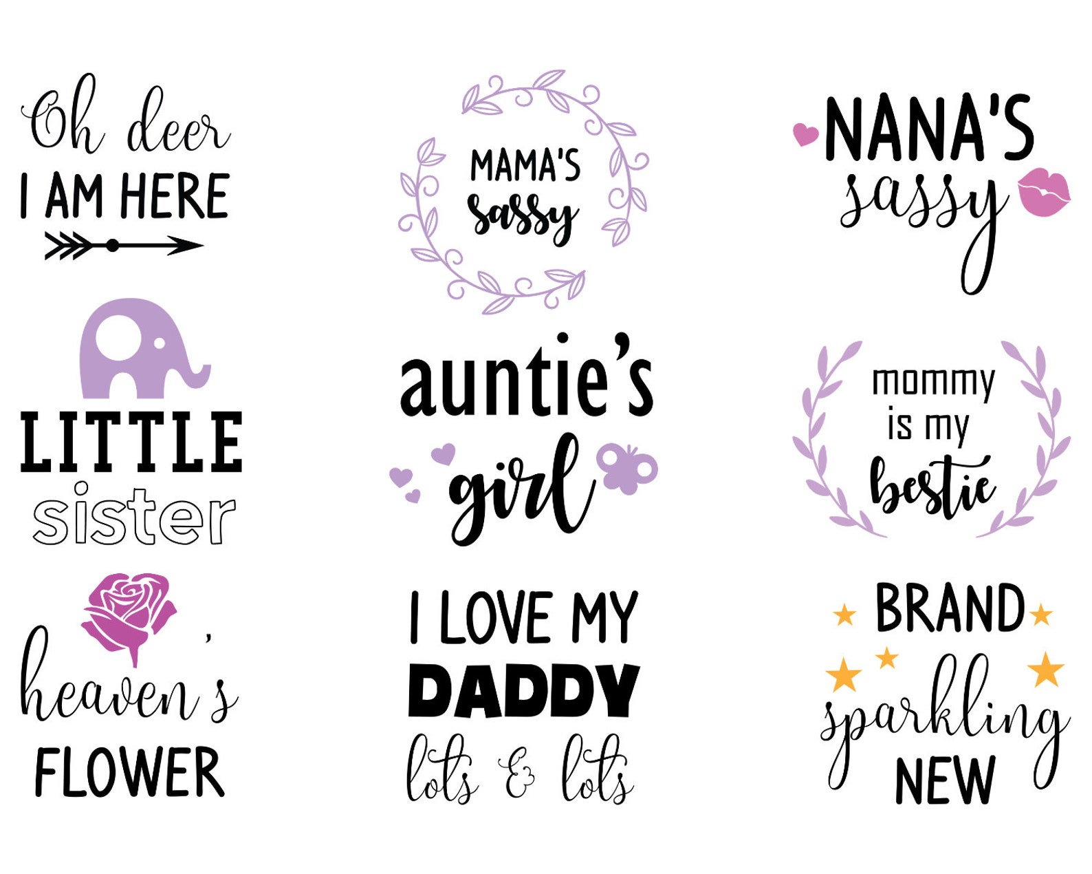 Download Baby Girl Onesie Svg Bundle Girl Svg Shirt Newborn Svg | Etsy