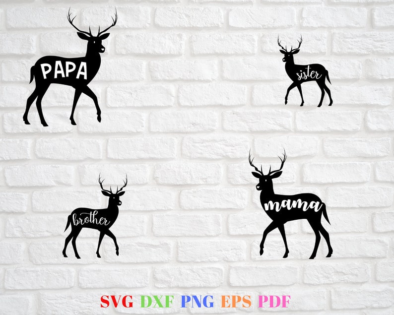 Download 4 Deer family designs Svg Png Dxf Eps Pdf Cutting files | Etsy