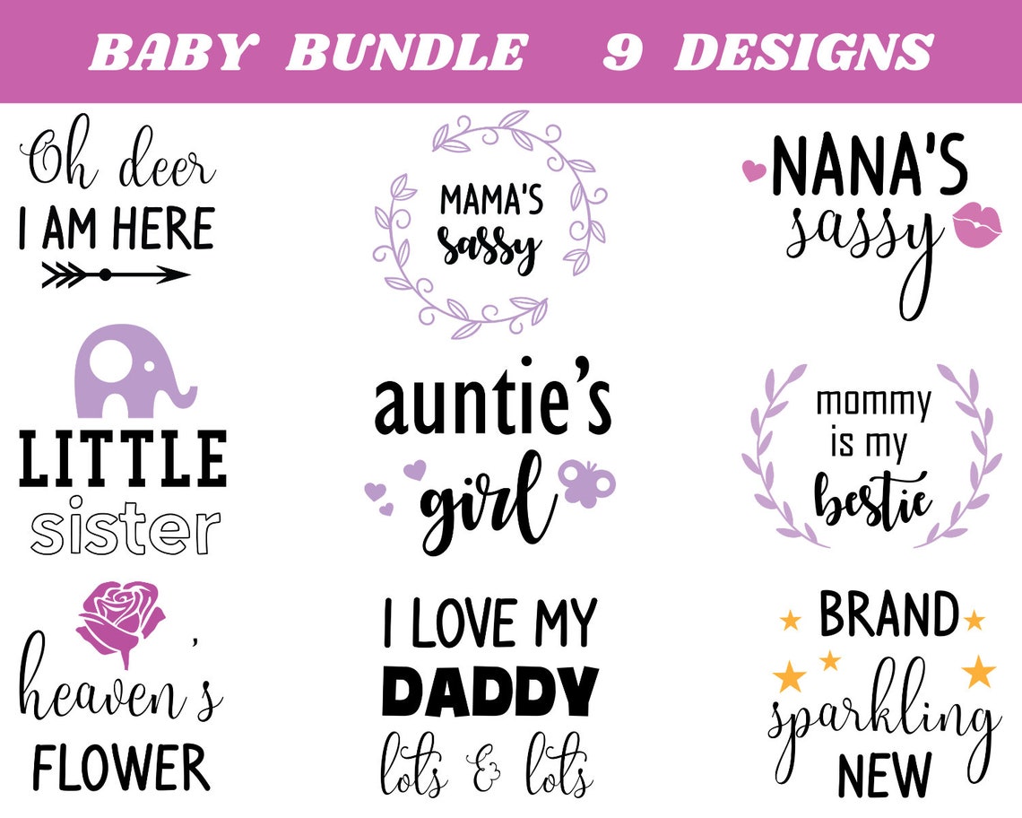 Download Baby Girl Onesie Svg Bundle Girl Svg Shirt Newborn Svg | Etsy