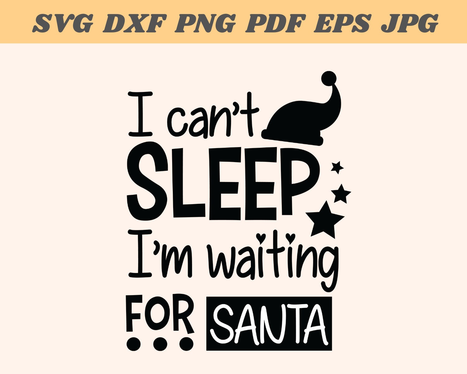 I Can't Sleep I'm Waiting for Santa Pajamas Christmas 