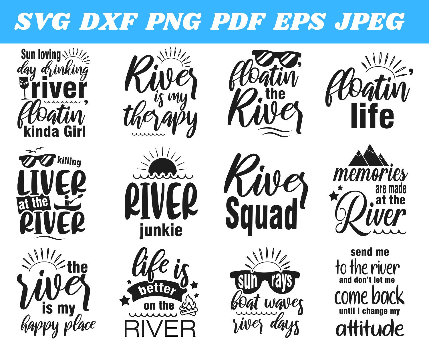 River Svg Bundle Summer Svg Designs River Svg Files for Etsy