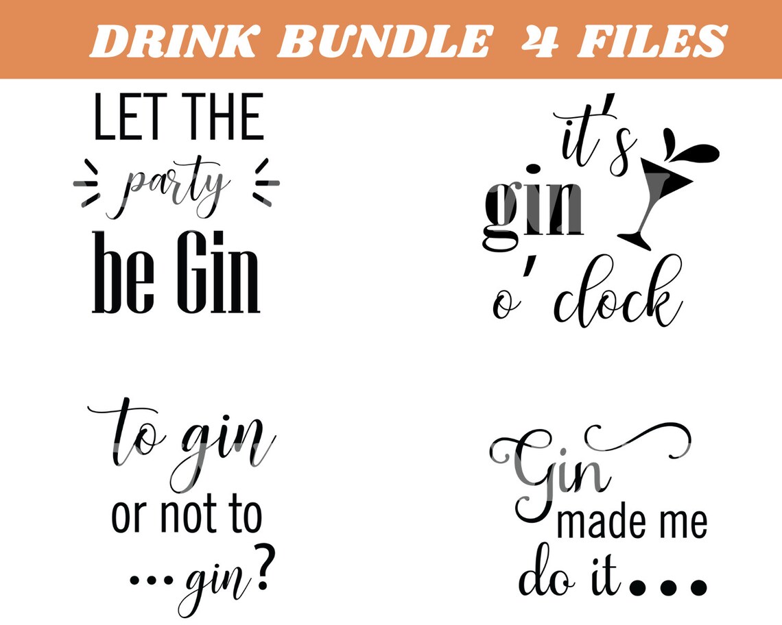 Gin Svg Files for Cricut Drinking Svg Bundle Drink Gin Svg Etsy