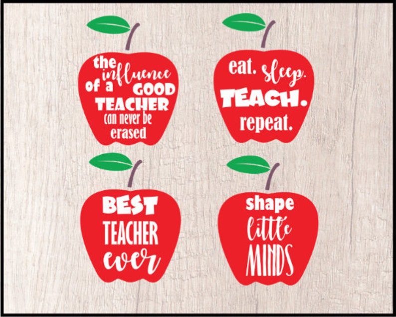 Download 4 Teacher designs Svg Png Dxf Eps Pdf Cutting files for | Etsy