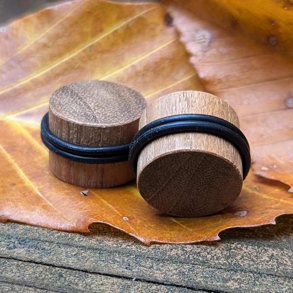 Teak Wood Flesh Tunnel Ear Plugs: Organic Gauged Earrings