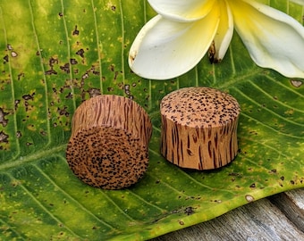 Pair Organic Hand Carved Coconut Wood Solid Double Flared Ear Plugs Gauged Earring 8G 6G 4mm 2G 6mm 1/2&quot; 12mm 9/16&quot; 14mm 18mm 20mm