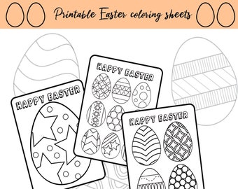 Printable Easter Egg Coloring Pages | Easter Coloring Page, Easter Coloring Sheets, Easter Coloring Book, Easter Eggs, Black and White, Eggs