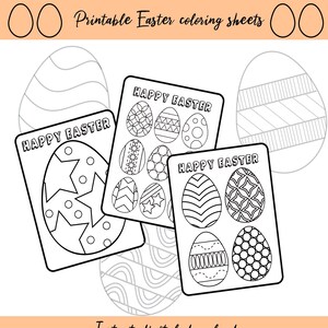 Printable Easter Egg Coloring Pages | Easter Coloring Page, Easter Coloring Sheets, Easter Coloring Book, Easter Eggs, Black and White, Eggs