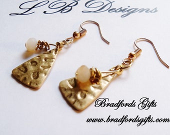 Gold Gold Earrings Dangle, Handmade by Leigh Bradford, Mothers day gift, Perfect Gift for Mom/Grandma Unique gold Earrings, Modern gift  •