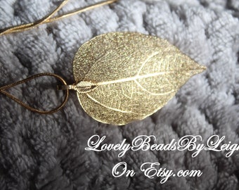 Leaf shaped jewelry, Copper, Gold or Silver Leaf Pendant Necklace, Necklace for Women, Delicate Leaf Necklace from Real Natural Leaves