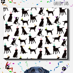 Black Labrador Birthday Gift Wrap, Dog Gift Wrap Black Labrador, Dog gift, Labrador, Gift Wrap, Wrapping Paper, Gift For Dog Lover