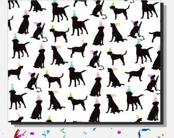 Black Labrador Birthday Gift Wrap, Dog Gift Wrap Black Labrador, Dog gift, Labrador, Gift Wrap, Wrapping Paper, Gift For Dog Lover