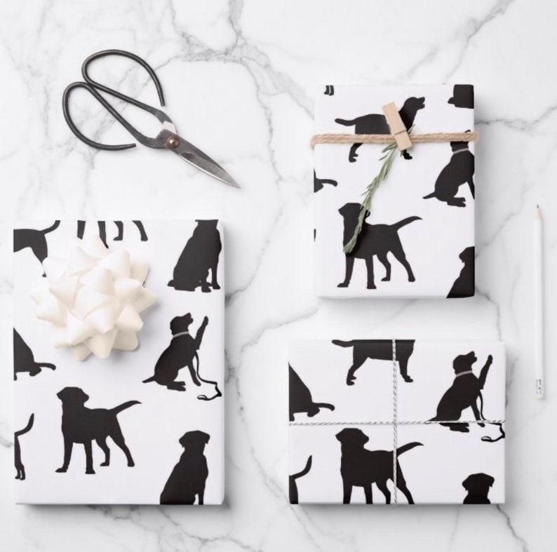 Black Labrador Gift Wrap Dog Gift Wrap Black Labrador Dog Etsy