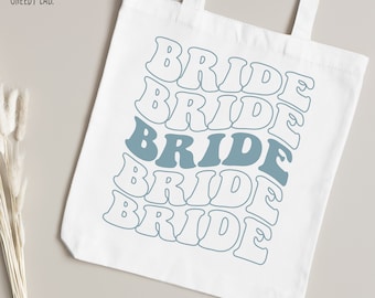 Retro Groovy Bride Tote Bag, Bride Tote Bag, Bridesmaid Tote Bag, Bride Squad Tote Bag, Hen Party Tote, Bachelorette Tote Bag, Wedding Tote