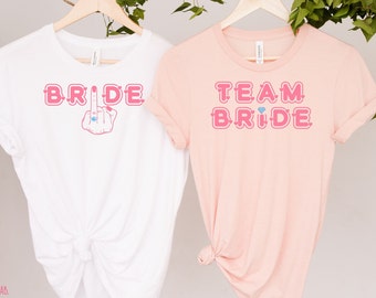 Colourful Bride and team ring finger T-shirt / Diamond Funny Bridal / Hen Bachelorette Party Top / Bride to be Engagement Shirt / Ring Tee