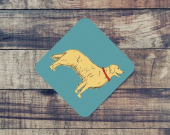 Golden Retriever Coaster, Golden Retriever Lovers Gift, Dog Decor, Coaster, Golden Retriever Owner Gift, Retriever Home Decor, Christmas