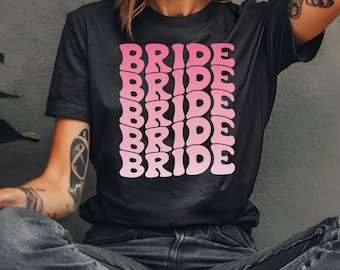 Retro Bride T-Shirt, Bachelorette Party, Bridal Party Shirts, Bridal Party Robes, Custom Future Mrs, Maid Of Honour Shirt, Wifey T Shirt