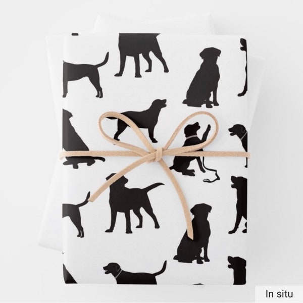 Black Labrador Gift Wrap, Dog Gift Wrap Black Labrador, Dog gift, Labrador, Gift Wrap, Wrapping Paper, Gift For Dog Lover