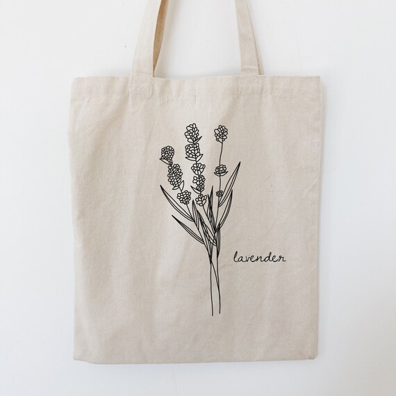 lavender tote bag