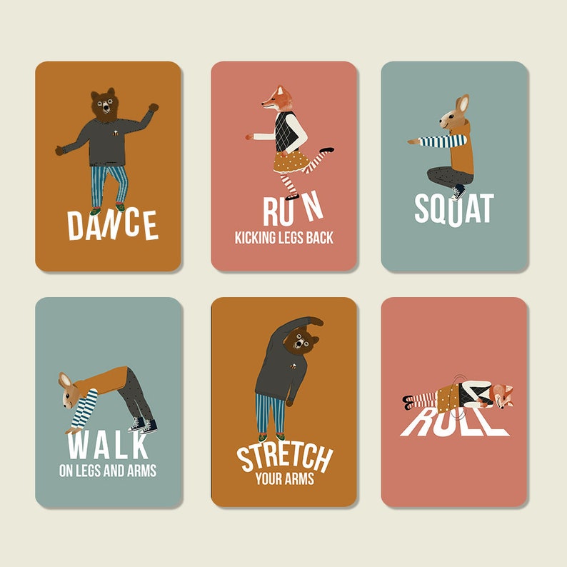Digital Version Action Cards for Toddlers Exercise Game for Etsy
