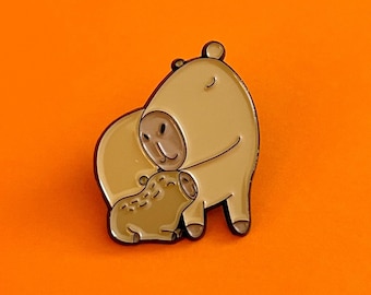 Lindo pin de carpincho: ¡pin de esmalte de carpincho y bebé!