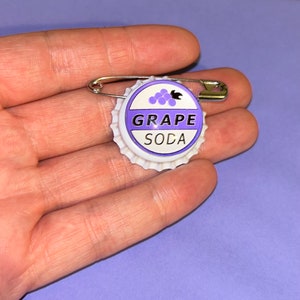 Grape soda badge Up badge Silver or White colours zdjęcie 4
