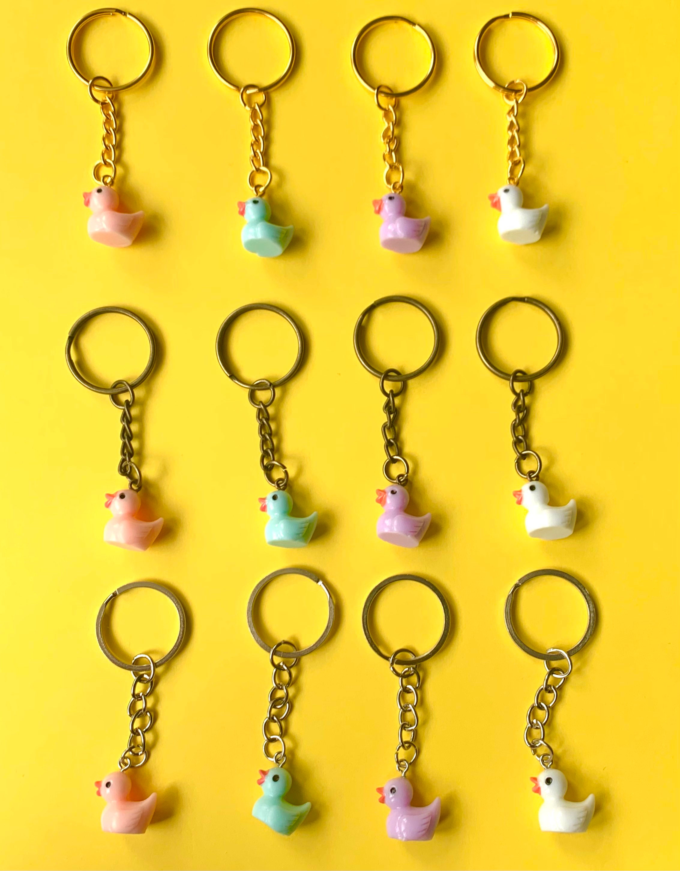 Cute DUCK and WHALE keyrings and earrings - different colour keychain…