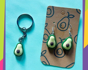 Cute Avocado earrings & keyrings