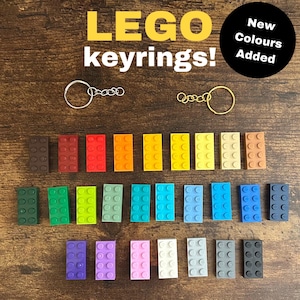 Llavero/anillo para llaves de ladrillo LEGO - Nuevos colores RAROS - Variedad de otros colores - Llavero dorado/plateado - ¡Packs disponibles!