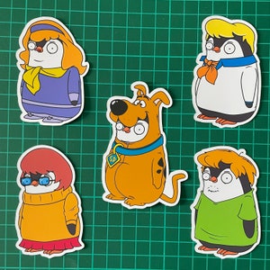 Scooby Doo Penguins - 5 x funny vinyl stickers