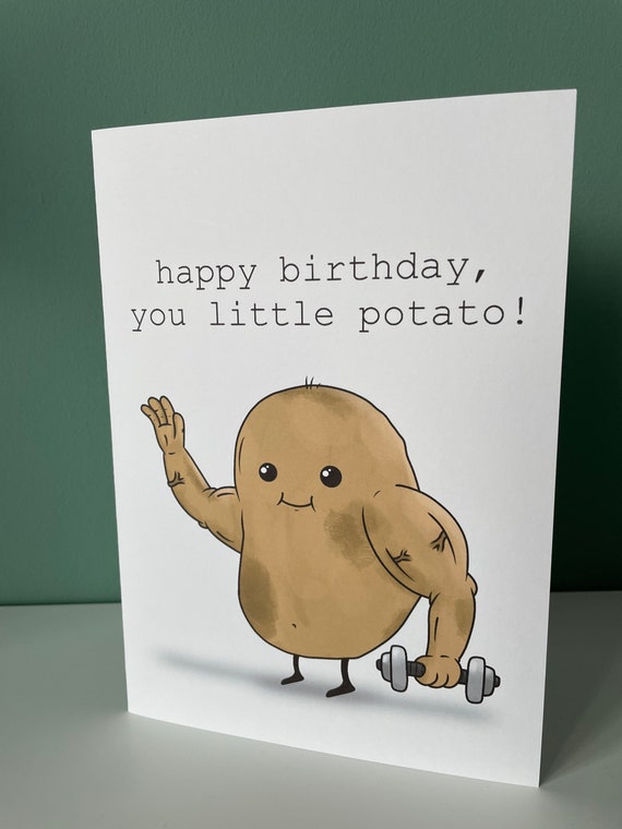 Muscley Potato Birthday Card DIGITAL DOWNLOAD - Etsy