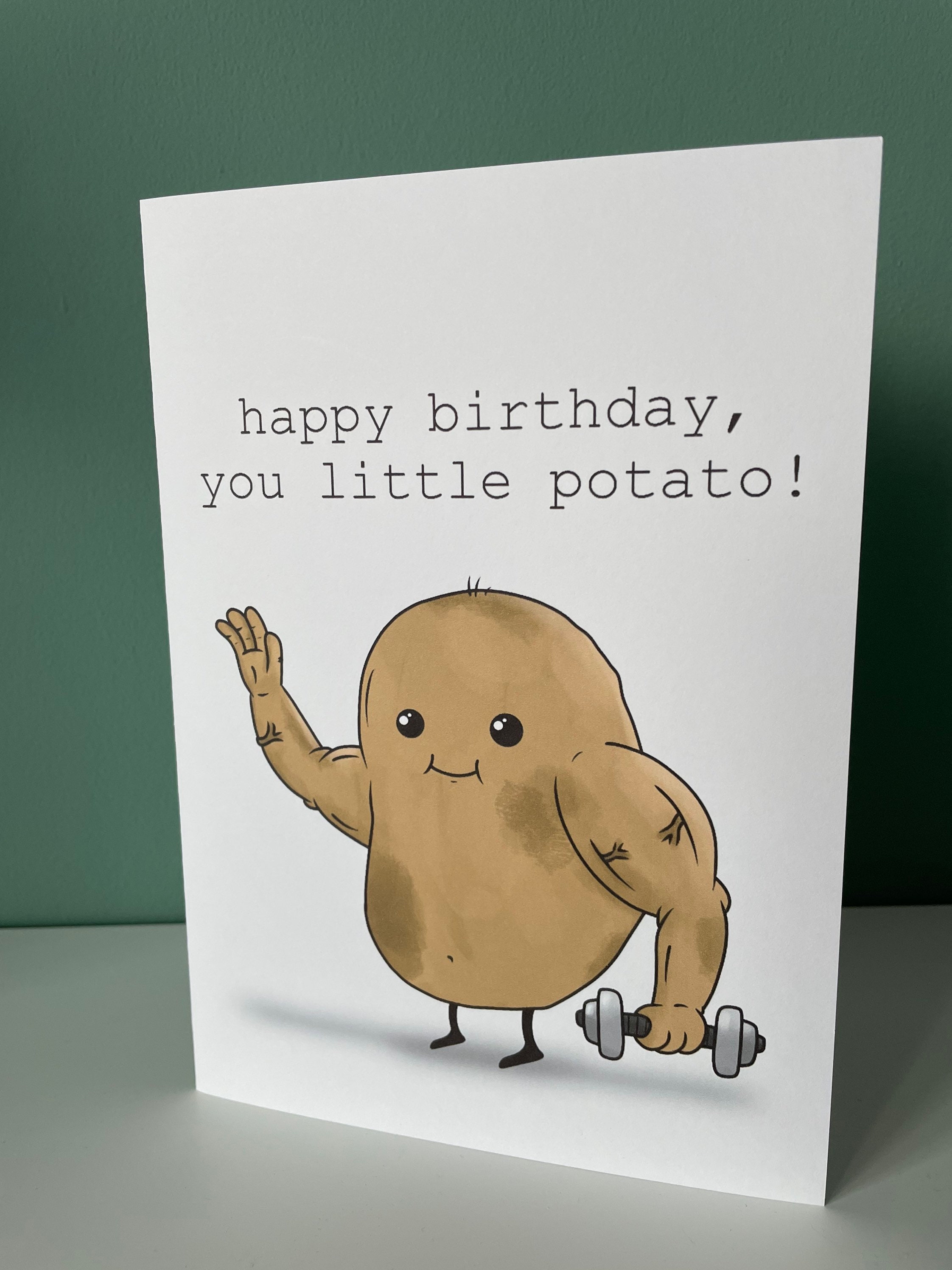 Muscley Potato Birthday Card Funny Cute C5 Card & Envelope - Etsy UK