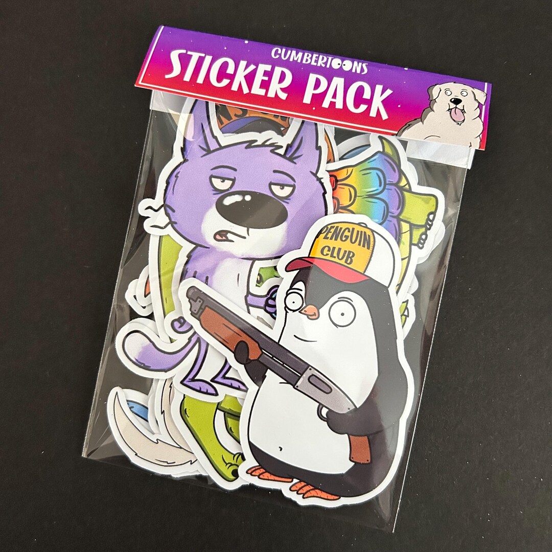 Cartoon Sticker Pack - 10 Vinyl Matte Stickers - Funny Cartoon Stickers ...