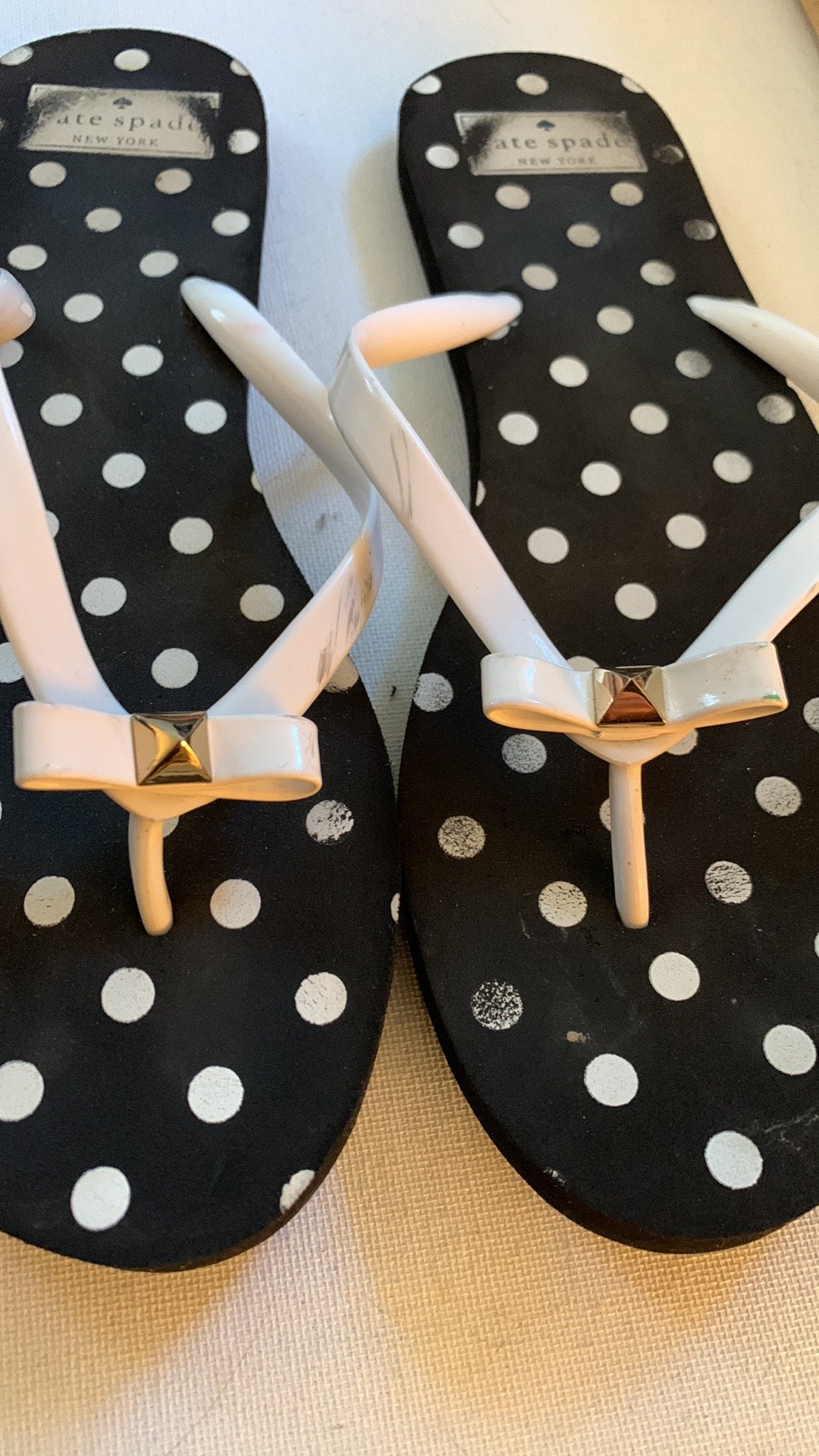 Kate Spade Flip Flops Sandals Blk and White - Etsy