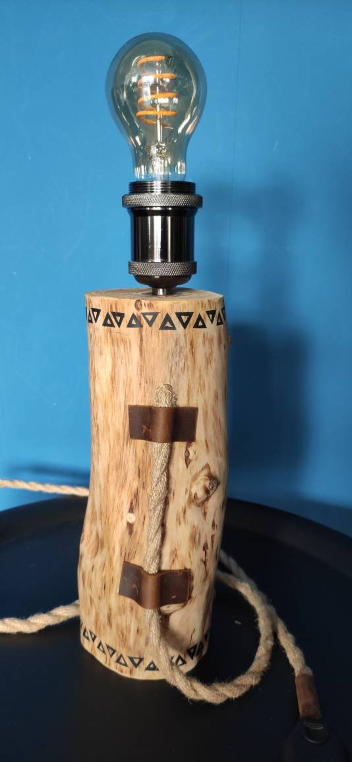 Lebanon cedar wooden bedside lamp | Etsy