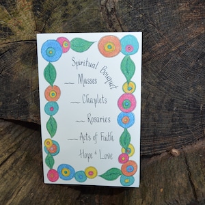 Carte de bouquet spirituel de bouton de fleur