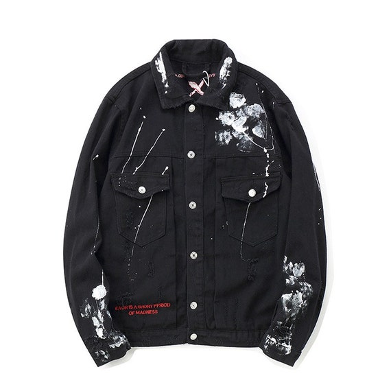 Custom Hand-painted Black Denim 