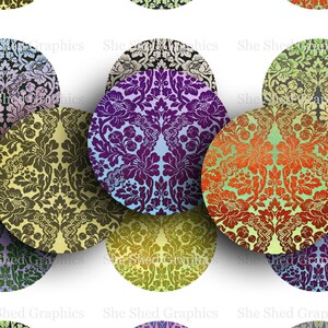 Circles 2&quot; Brocade Damask Printable Digital images, JPG, PDF, Resizable PNG for sublimation
