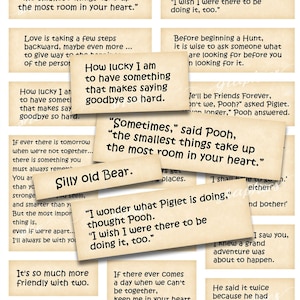 Winnie the Pooh Quotes II, Journal Words and Phrases, Printable Digital Download, Collage Sheet, Printable ephemera, A A Milne