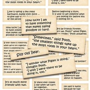 Citazioni di Winnie the Pooh II, Parole e frasi del diario, Download digitale stampabile, Foglio collage, Oggetti effimeri stampabili, A A Milne